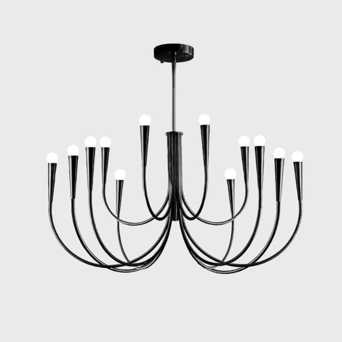 Sculpted Swoop Arm Chandelier | Modern Curved Ceiling Light