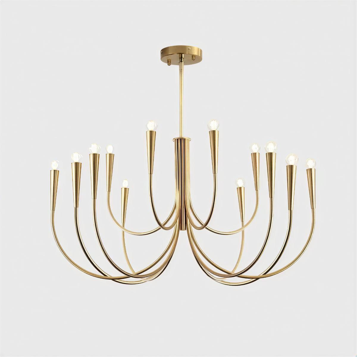 Sculpted Swoop Arm Chandelier | Modern Curved Ceiling Light