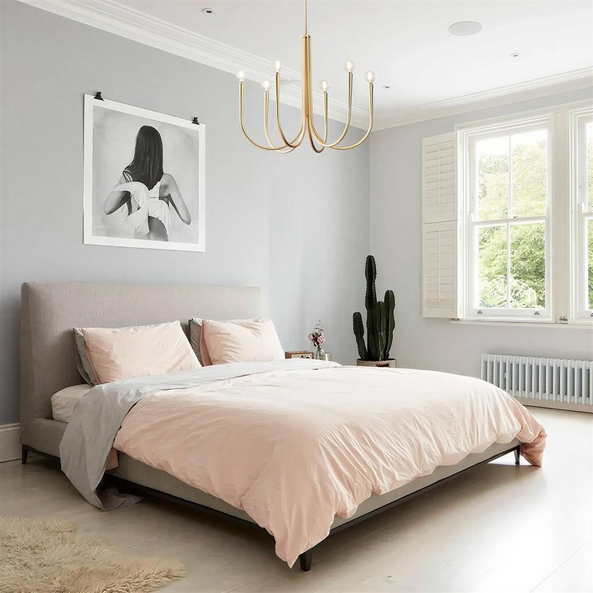 Sculpted Swoop Arm Chandelier | Modern Curved Ceiling Light