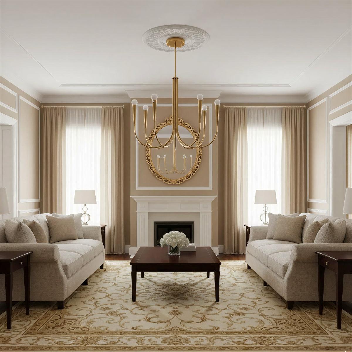 Sculpted Swoop Arm Chandelier | Modern Curved Ceiling Light