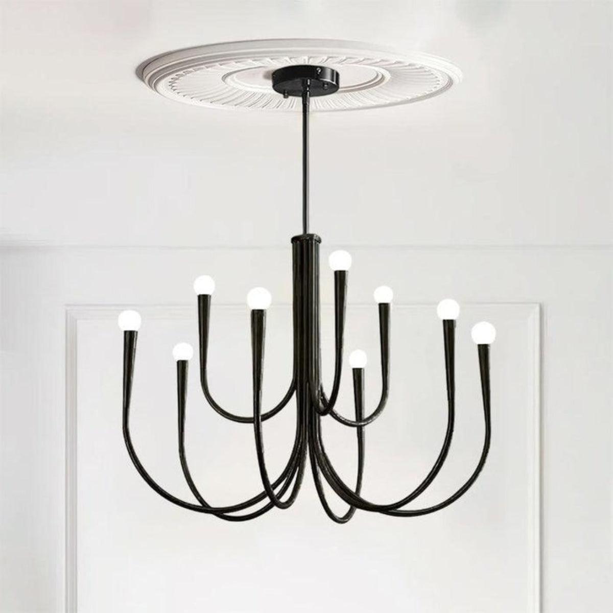 Sculpted Swoop Arm Chandelier | Modern Curved Ceiling Light