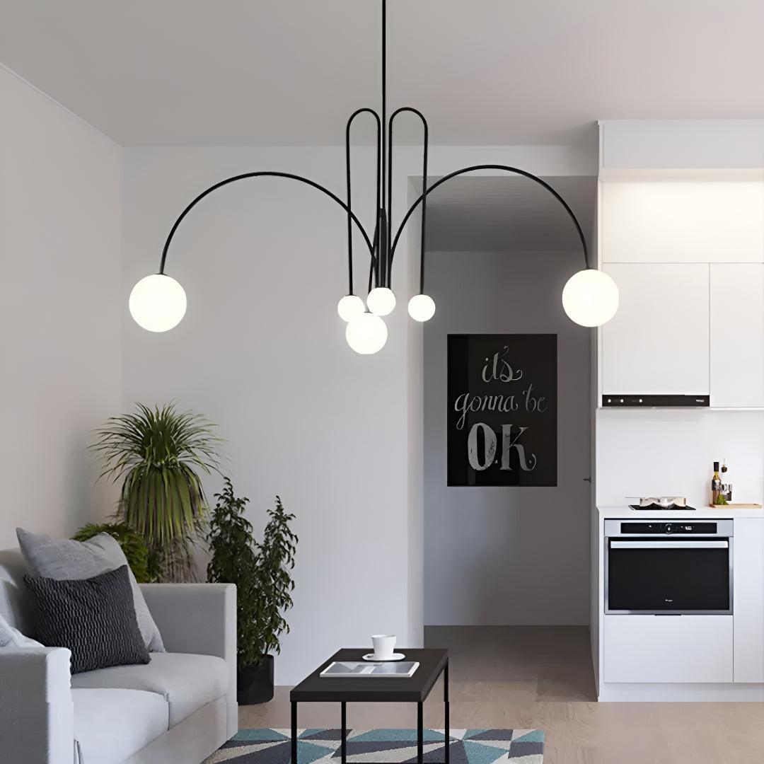 Modern Multi-Arm Globe Chandelier | Sculptural Ceiling Light