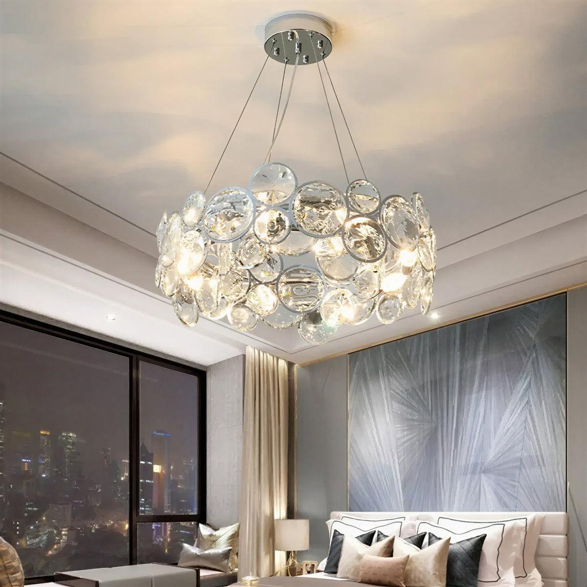 Modern K9 Crystal Ring Chandelier | Dining and Living Room Light