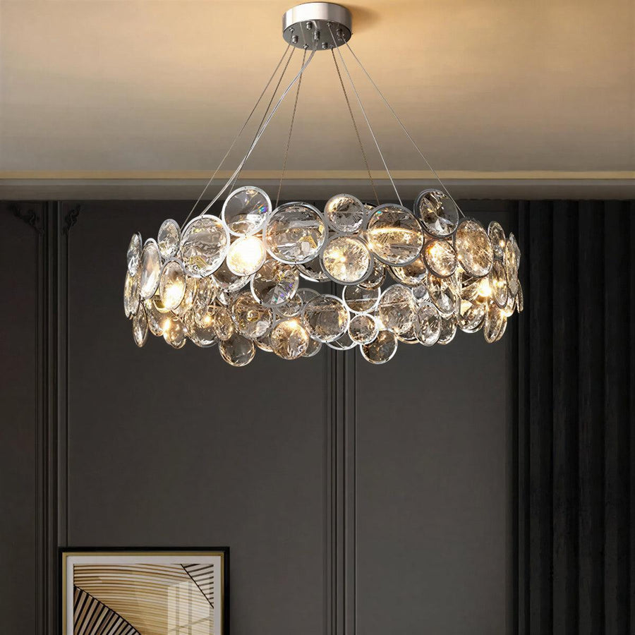Modern K9 Crystal Ring Chandelier | Dining and Living Room Light