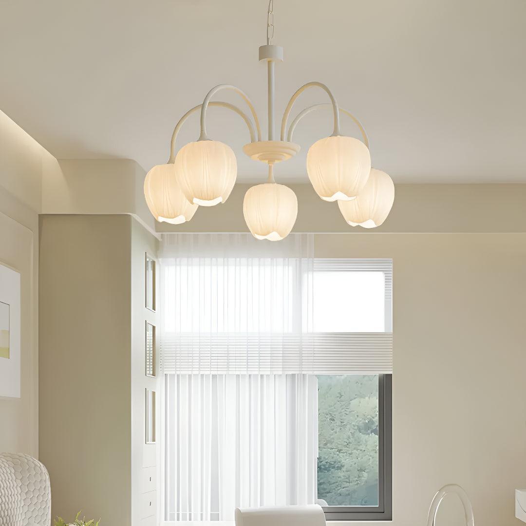 Tulip Flower Shade Chandelier | Modern Dining Room Ceiling Light