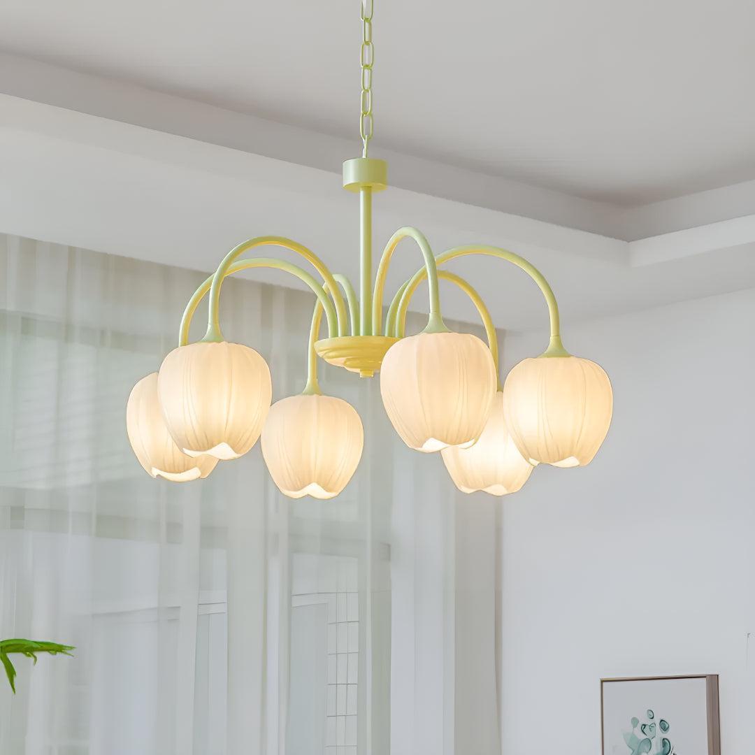 Tulip Flower Shade Chandelier | Modern Dining Room Ceiling Light