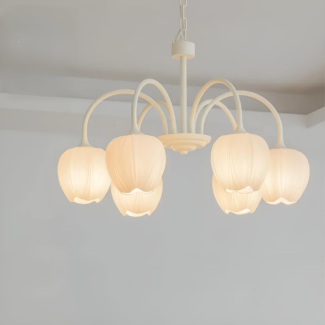 Tulip Flower Shade Chandelier | Modern Dining Room Ceiling Light