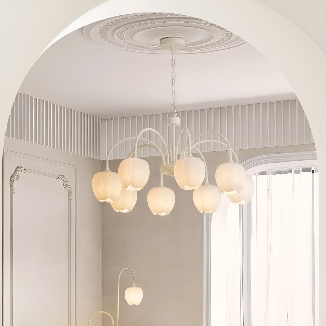 Tulip Flower Shade Chandelier | Modern Dining Room Ceiling Light