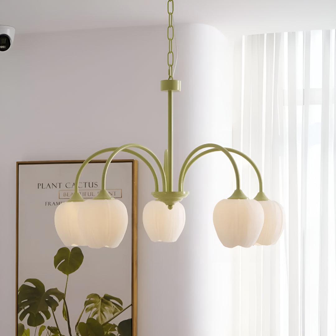 Tulip Flower Shade Chandelier | Modern Dining Room Ceiling Light
