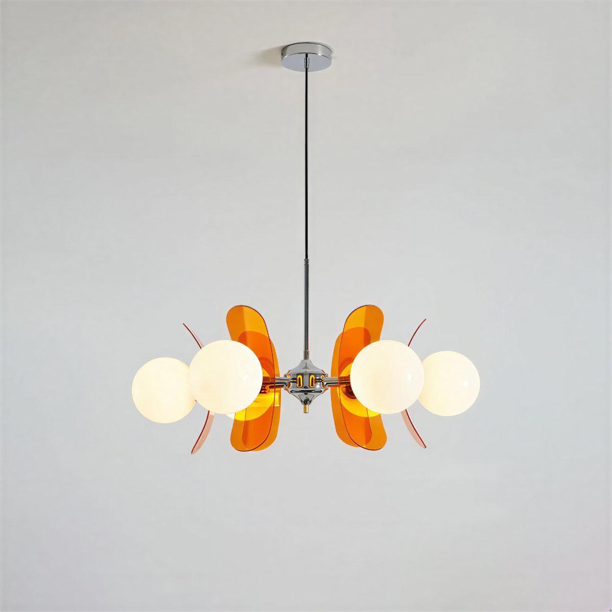 Sputnik Chandelier with Glass Globe Shades | Modern Ceiling Light