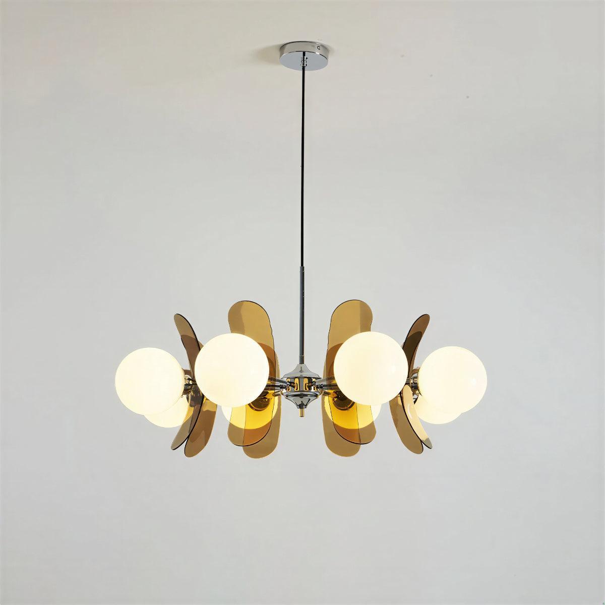 Sputnik Chandelier with Glass Globe Shades | Modern Ceiling Light