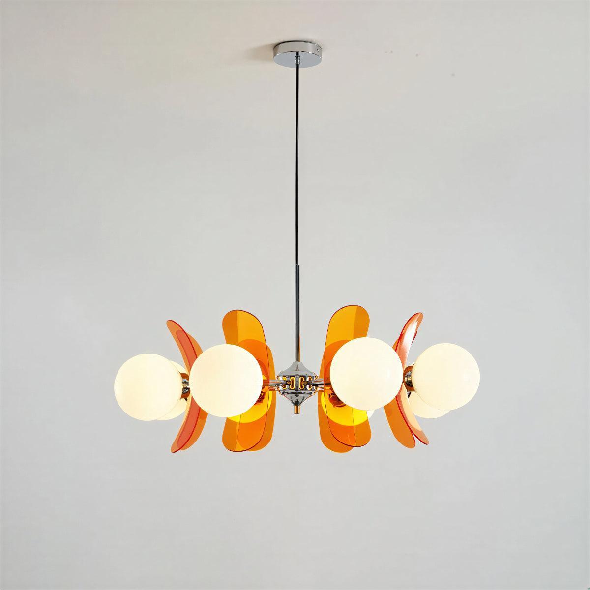 Sputnik Chandelier with Glass Globe Shades | Modern Ceiling Light