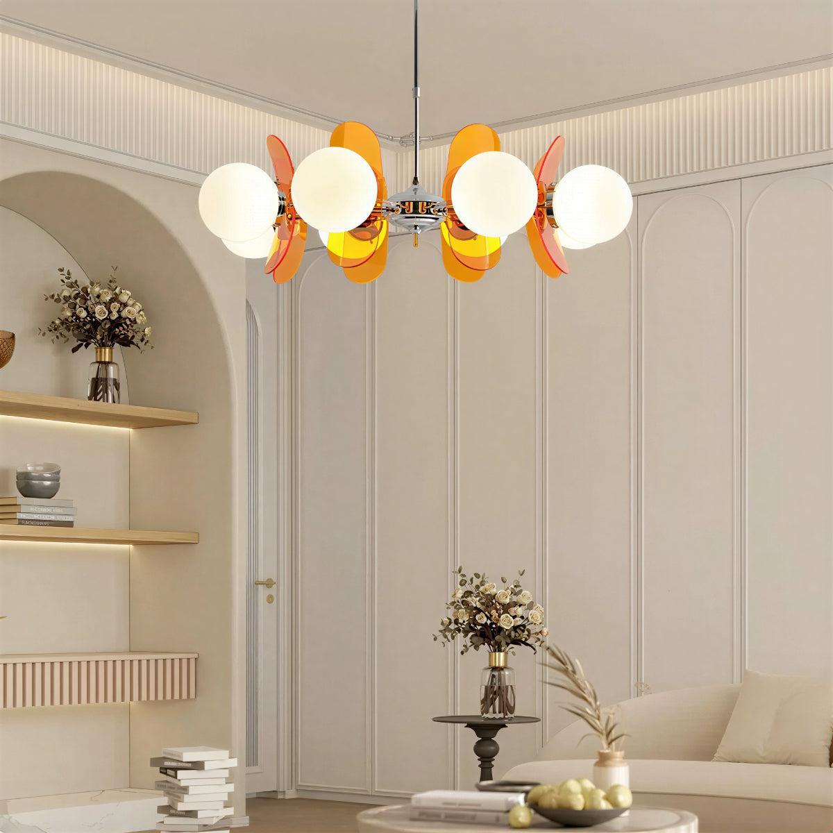 Sputnik Chandelier with Glass Globe Shades | Modern Ceiling Light