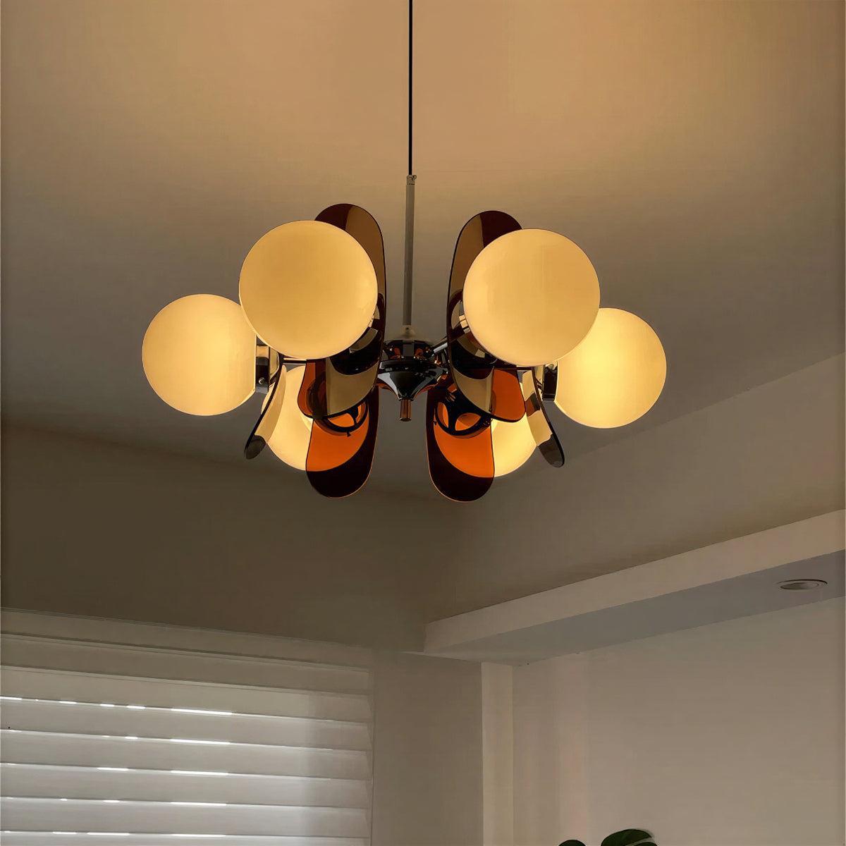 Sputnik Chandelier with Glass Globe Shades | Modern Ceiling Light