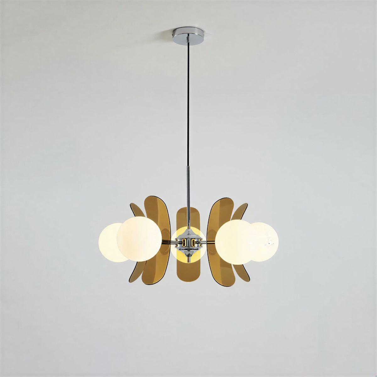 Sputnik Chandelier with Glass Globe Shades | Modern Ceiling Light