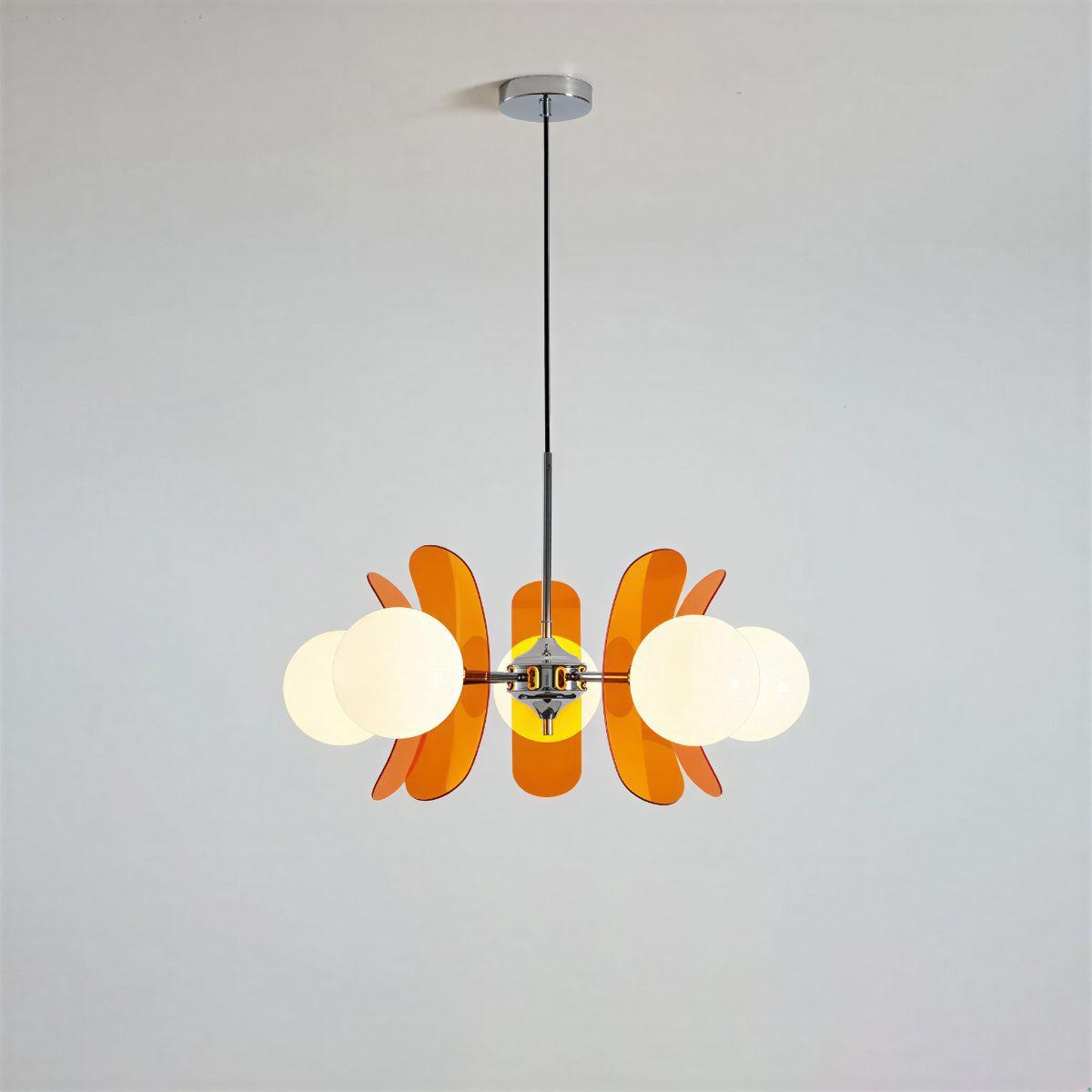 Sputnik Chandelier with Glass Globe Shades | Modern Ceiling Light