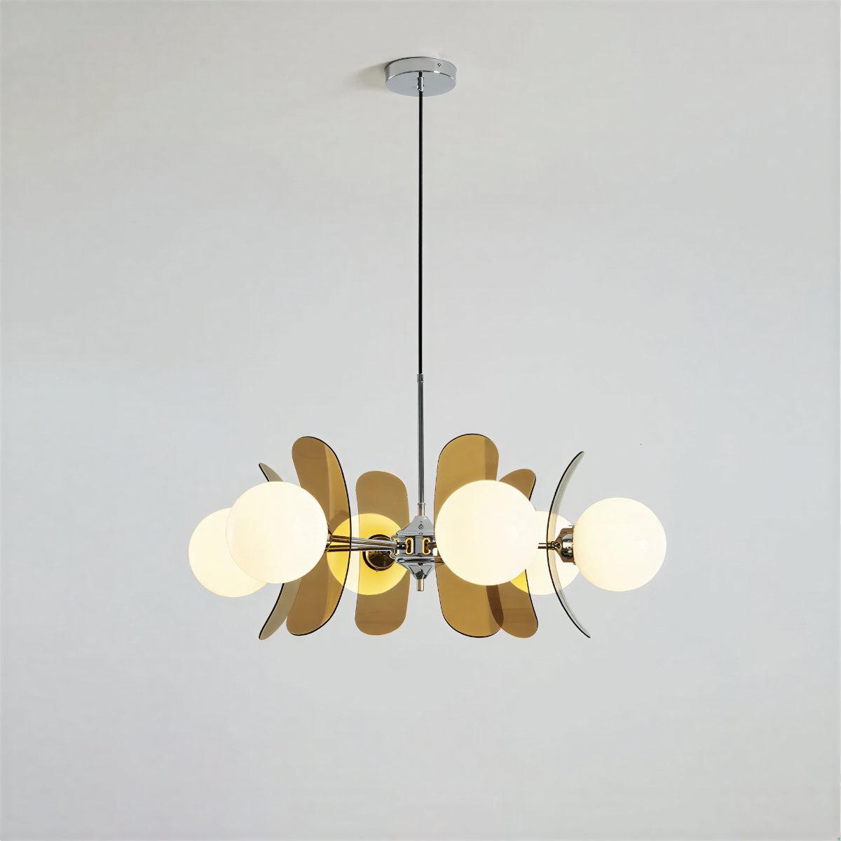 Sputnik Chandelier with Glass Globe Shades | Modern Ceiling Light