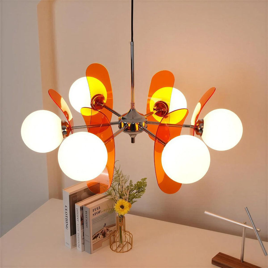 Sputnik Chandelier with Glass Globe Shades | Modern Ceiling Light